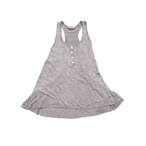 Tryst Gray Hi-Lo Racerback Sleeveless Button Front Top Women's Size Small - Picture 1 of 6